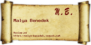 Malya Benedek névjegykártya